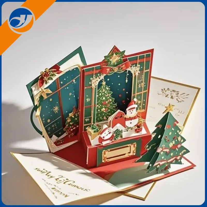 Tarjeta de papel en 3D de Navidad
