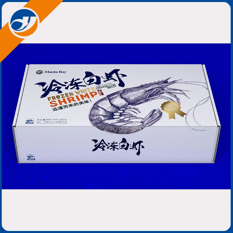 Caja de mariscos congelados